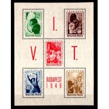 1949 - Ungarn - AFA 1023I-27I - Miniark - International ungdomskongres i Budapest - Postfrisk.